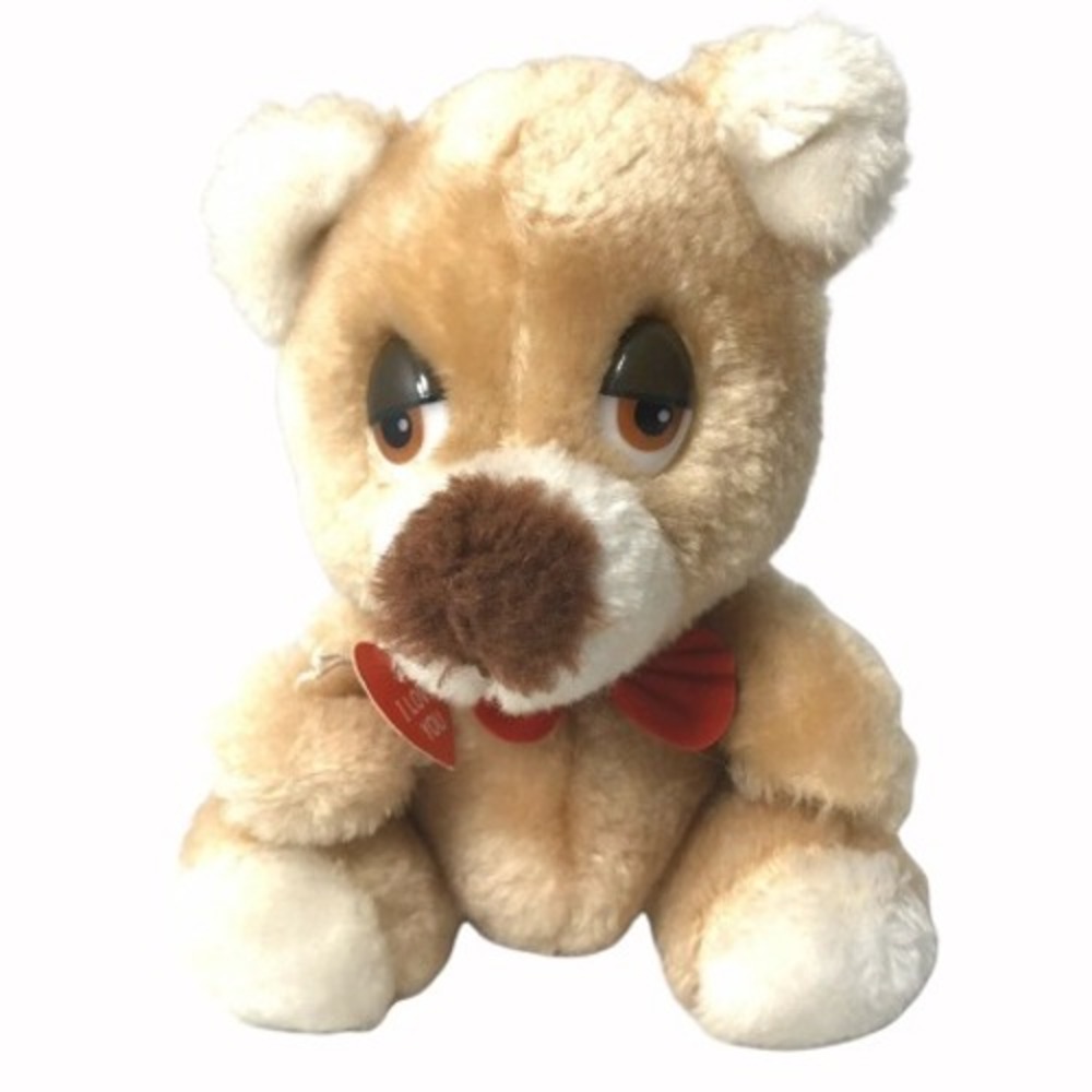 Russ Bearly Red Bowtie Plush Teddy Bear Stuffed Animal Toy Korea‎  Vintage Gift